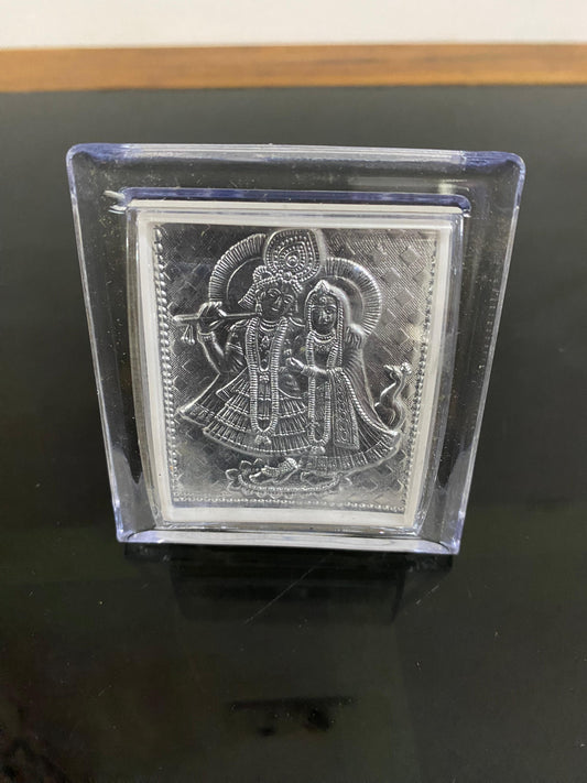 Radha Krishna Silver Frame
