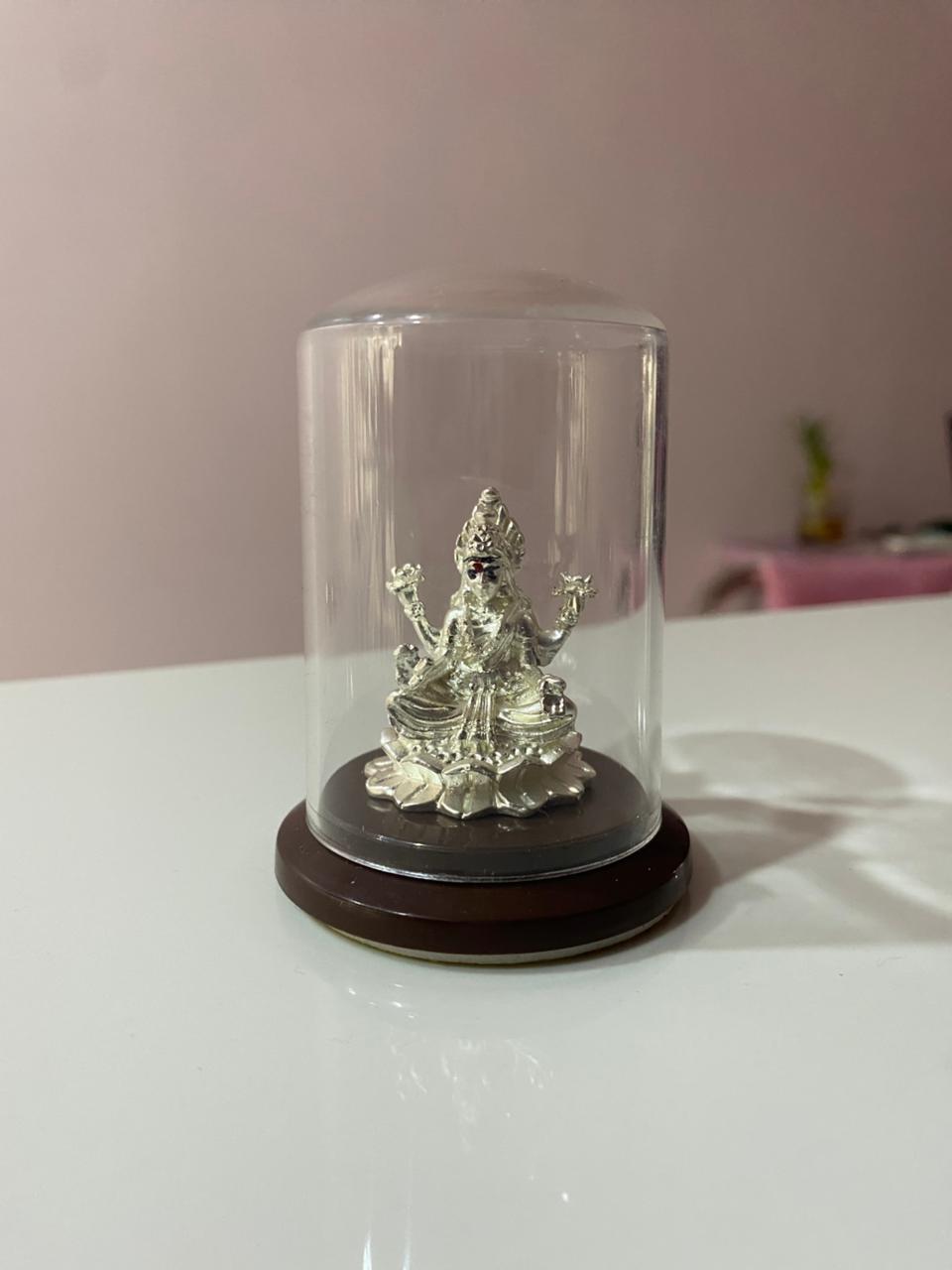 Silver colour  idol of goddess Lakshmi
